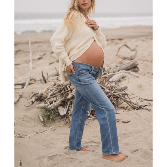 Hatch The Boyfriend Maternity Blue Cotton Denim Jean Size 29